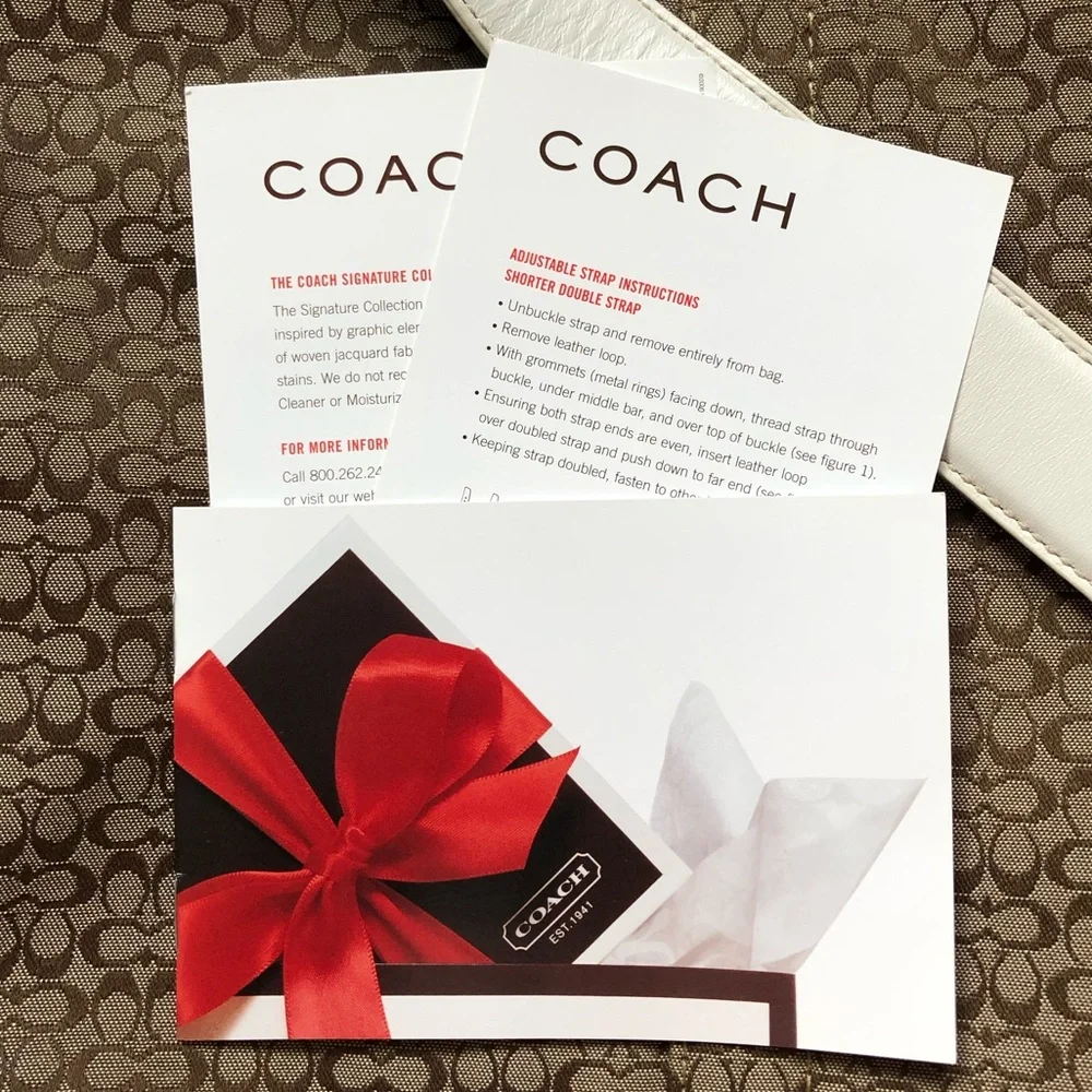 Coach Set | White Leather Y2K Tan Brown Logo Crossbody Bag & Wristlet Wallet - Picture 5 of 13